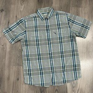 Woolrich Shirt Mens Large Button Down Plaid Lightweight